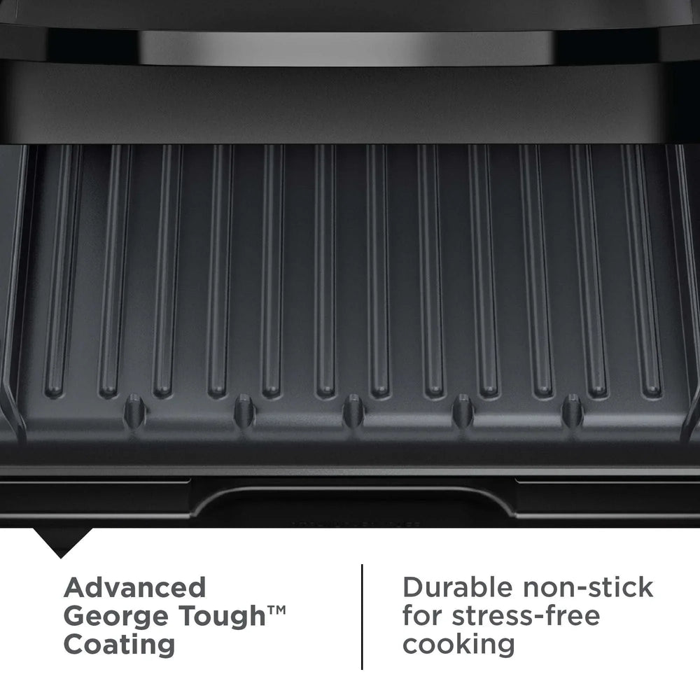 George Foreman 4-Serving Non-Stick Removable Dishwasher Safe Plates, Grill and Panini Maker, Durable Easy-to-Clean Plastic Housing - USA MEGA SHOP