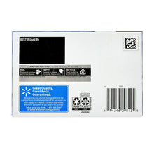 Great Value blueberry coffee pod box back panel with recycling and usage icons