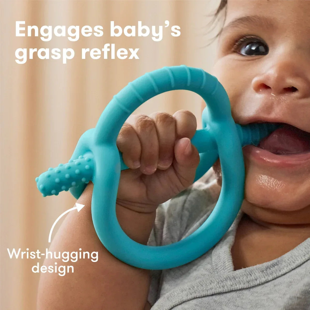 Frida Baby Get a Grip Teether, Multi-Texture Teething Toy for Baby Teething Pain Relief