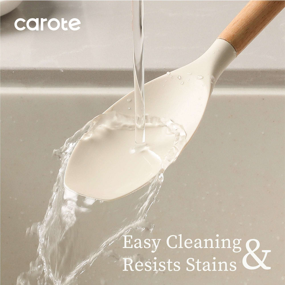 Carote 17-Piece Silicone and Wood Cooking Utensil Set, Heat-Resistant, Safe for Nonstick Cookware