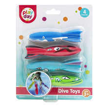 play day Dive Toys blister pack showing 4 kids pool dive torpedoes