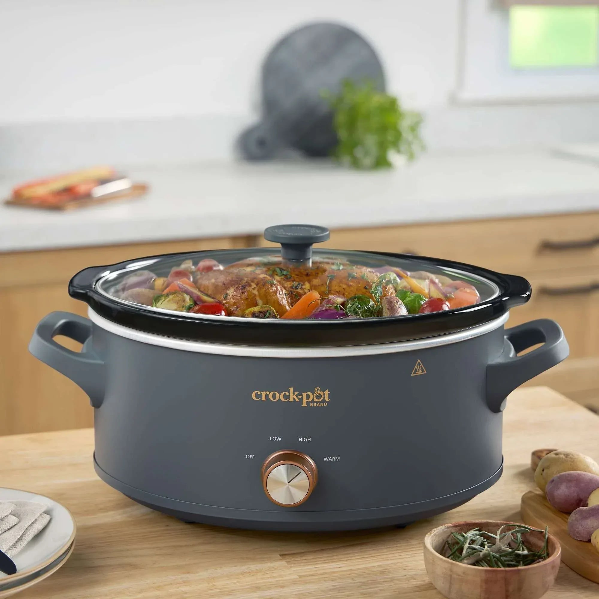 Crock-Pot Manual 7-Quart Slow Cooker, Mussel Grey - USA MEGA SHOP