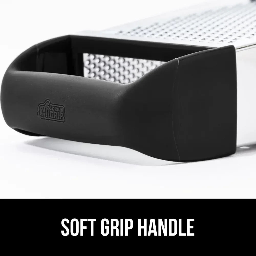 GORILLA GRIP Cheese Grater, BPA Free Stainless Steel Box Graters, Cheeses and Veggie Shredder