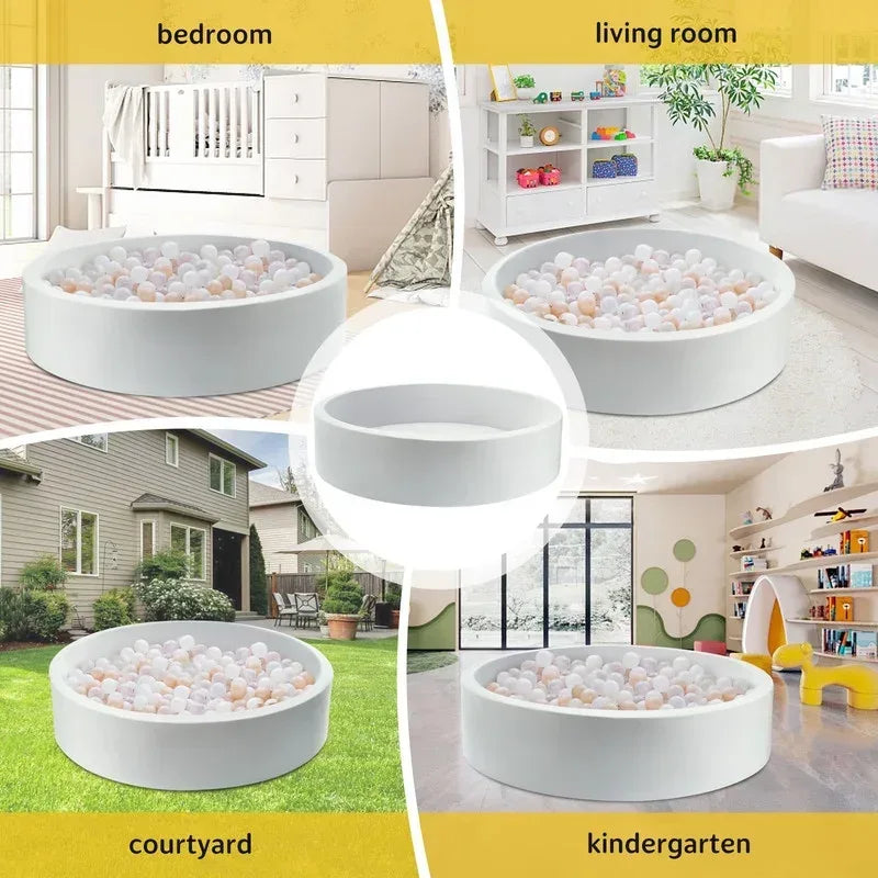Hawsaiy Foam Ocean Ball Pit for Baby Infants and Toddlers Ages 1-3, Soft Round Play Area for Indoor/Outdoor Use, No Balls Included, Gray - USA MEGA SHOP