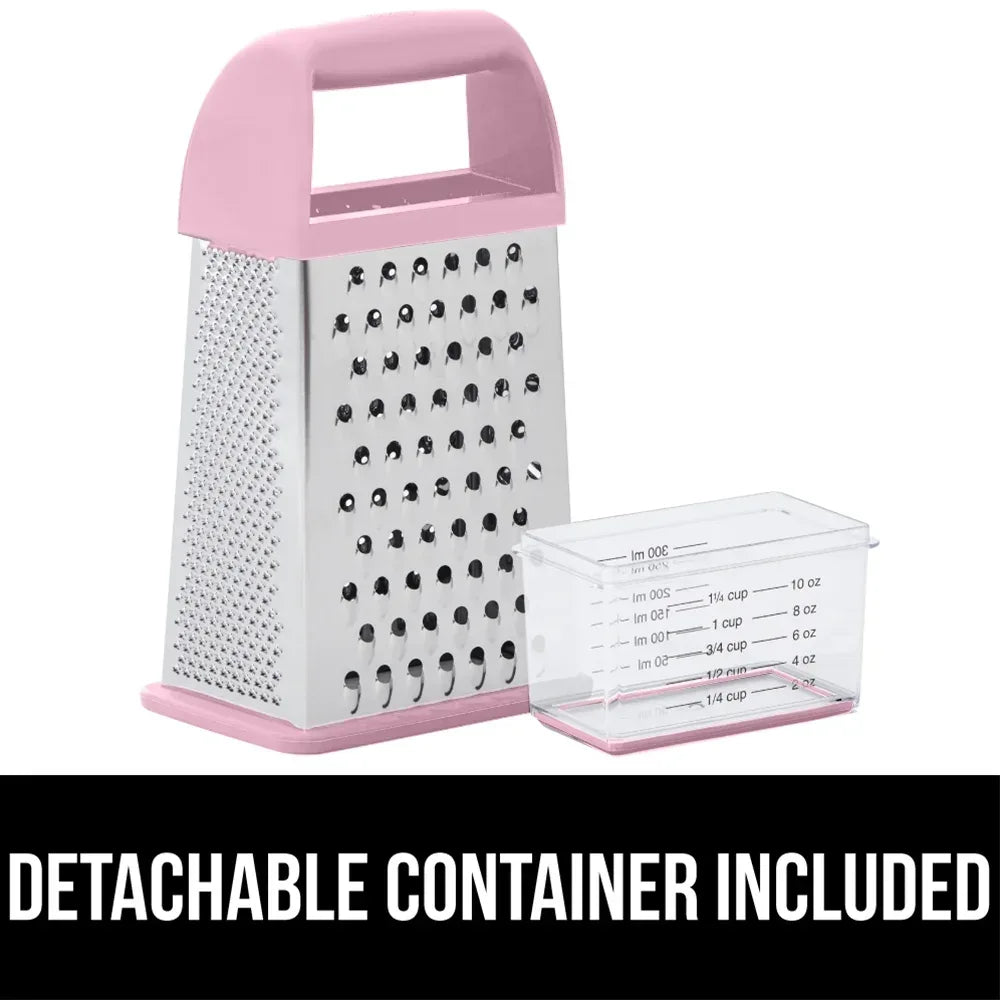 GORILLA GRIP Cheese Grater, BPA Free Stainless Steel Box Graters, Cheeses and Veggie Shredder