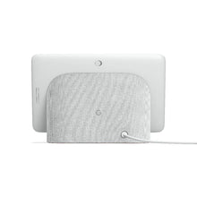 Chalk smart display back with woven fabric speaker grille and power button