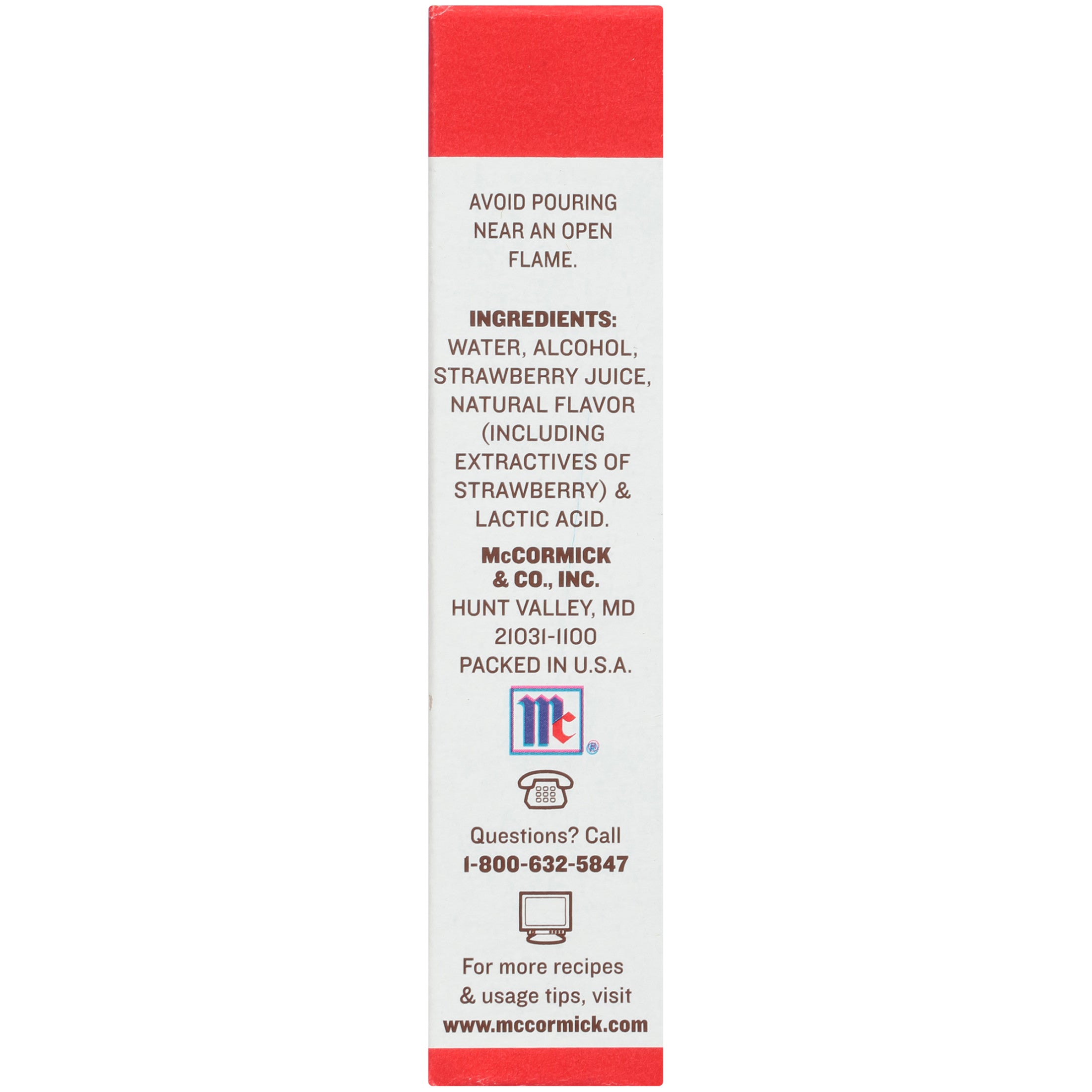 McCormick Strawberry Extract With Other Natural Flavors, 1.0 fl oz Box