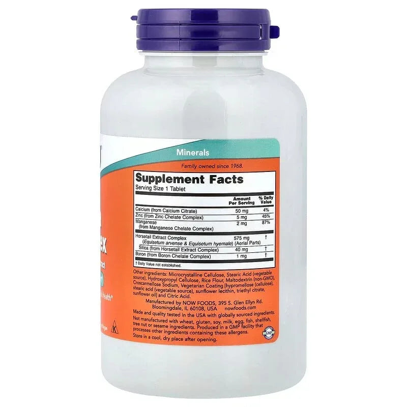 NOW Foods, Silica Complex with Horsetail Extract, 180 Tablets