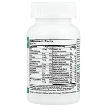 Adult multivitamin supplement bottle back label with Supplement Facts table