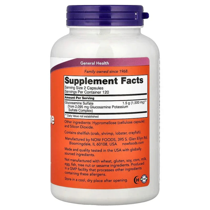 NOW Foods, Glucosamine Sulfate, 750 mg, 120 Veg Capsules