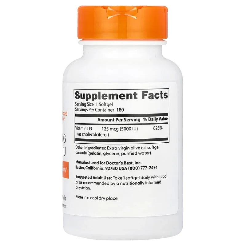 Doctor's Best, Vitamin D3, Softgels