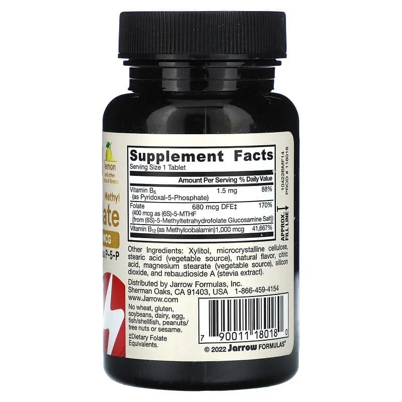 Jarrow Formulas, Vegan Methyl B-12 & Methyl Folate, Chewable Tablets