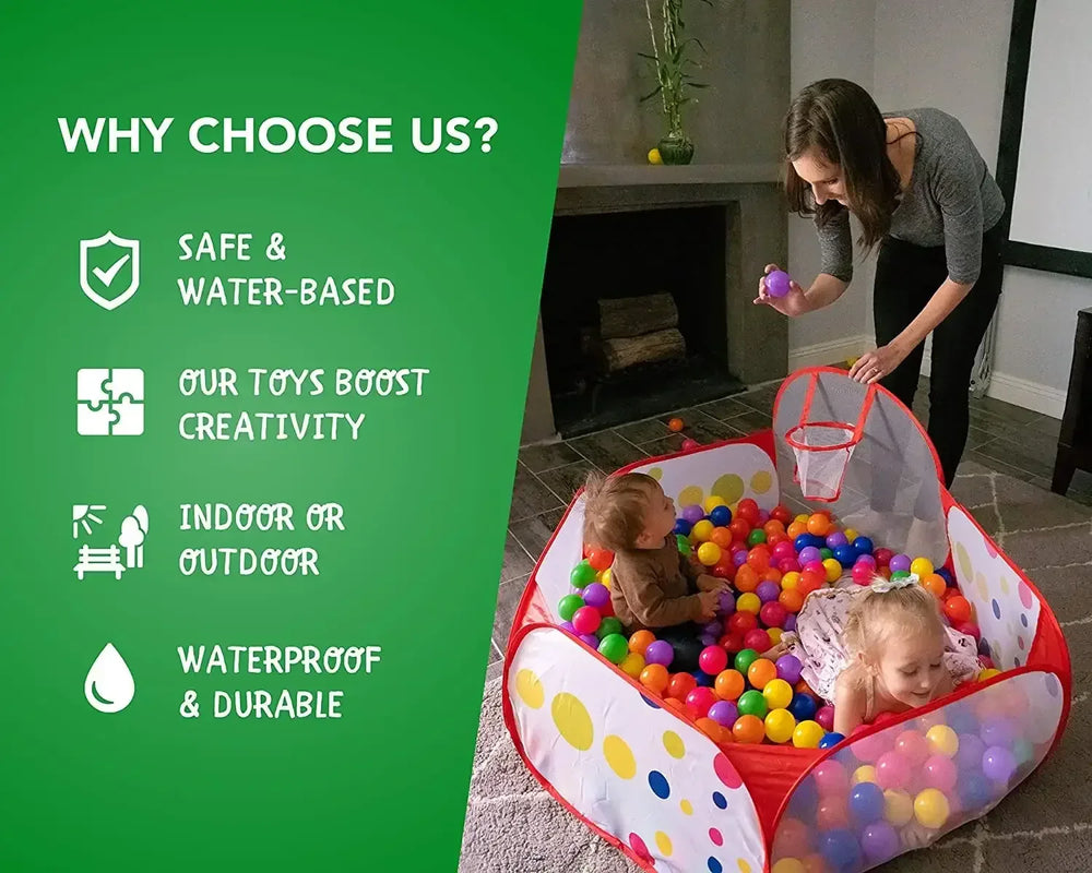 Foxprint Portable Basketball Ball Pit for Toddlers, 47.2" x 23.6" x 29.1" - USA MEGA SHOP