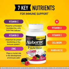 Airborne chewable vitamin C bottle on key nutrients panel