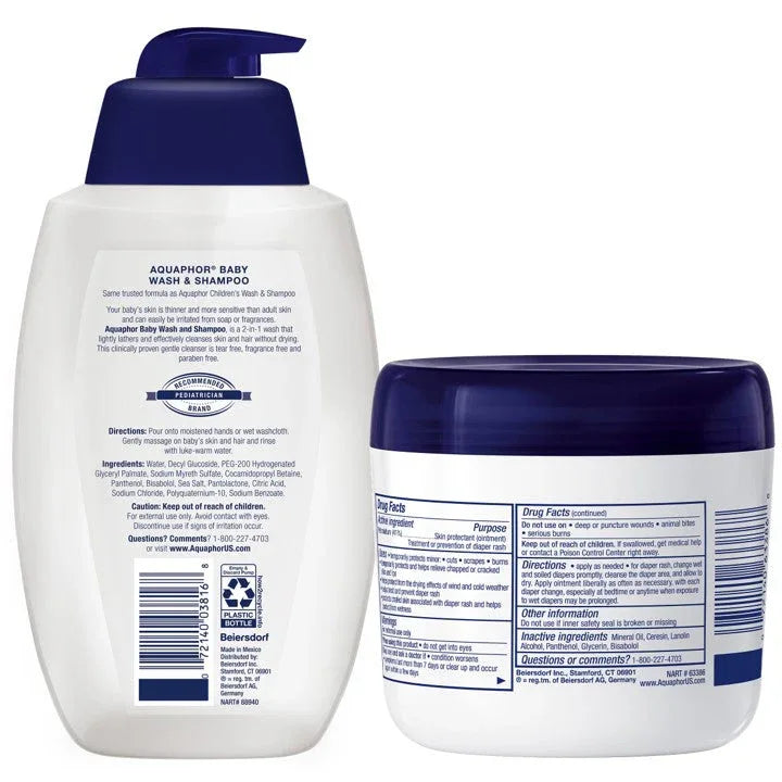 Aquaphor Baby Everyday Essentials Value Size Kit, Baby Essentials 2-Piece Kit - USA MEGA SHOP