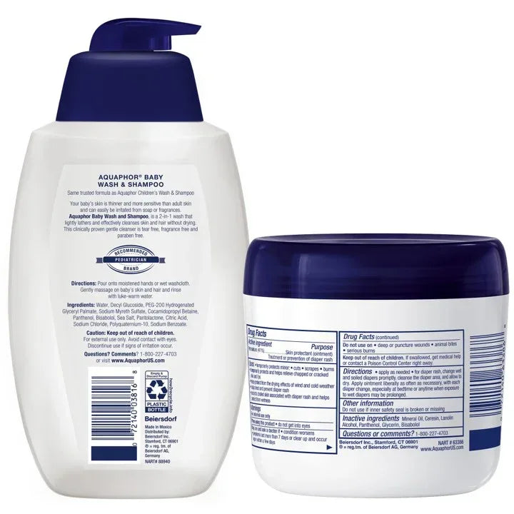 Aquaphor Baby Everyday Essentials Value Size Kit, Baby Essentials 2-Piece Kit