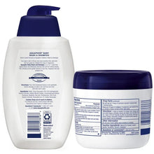 Value size baby essentials kit bottles: wash & shampoo and healing ointment (back labels)