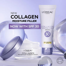 L’Oreal Paris Collagen SPF 30 moisture filler jar and sunscreen tube
