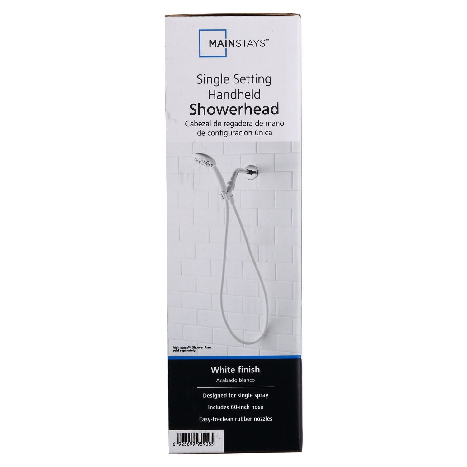 Mainstays White Handheld Showerhead with Hose and Shower Mount