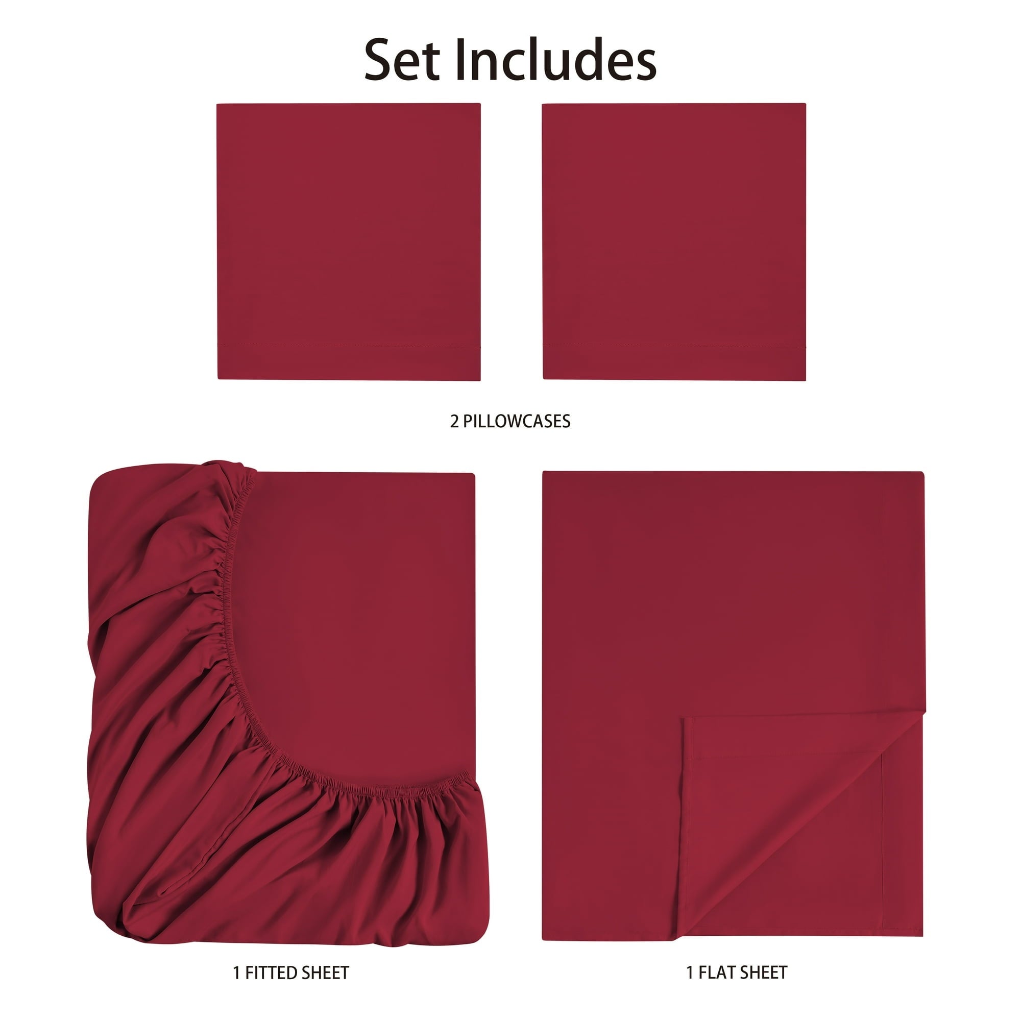 Mainstays Basic Value Microfiber Bed Sheet Set, 4 Piece
