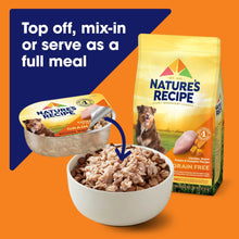 Wet dog food cup and dry food pouch with bowl for mixing or serving