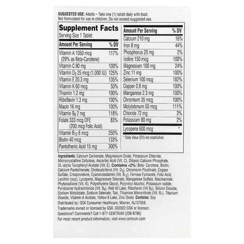 Centrum, Men Multivitamin, Tablets