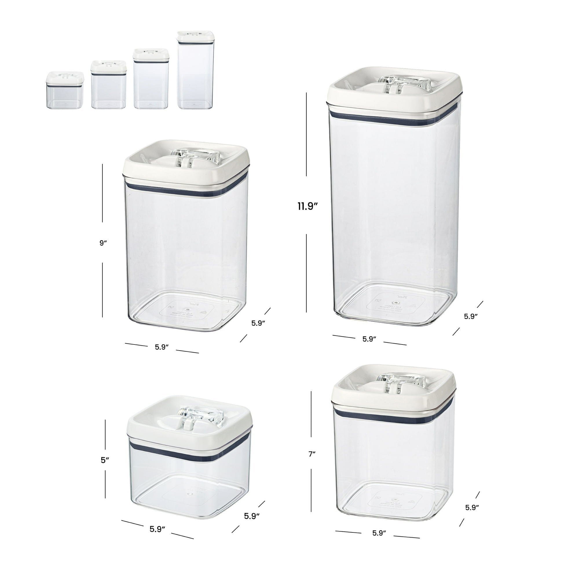 Better Homes & Gardens Flip-Tite 4-Pack Square Food Storage Container Set