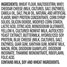 Ingredients label for Mac 'n Cheese cup, listing wheat, whey, cheddar and more.