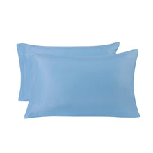 Light blue pillowcase pair with smooth microfiber fabric