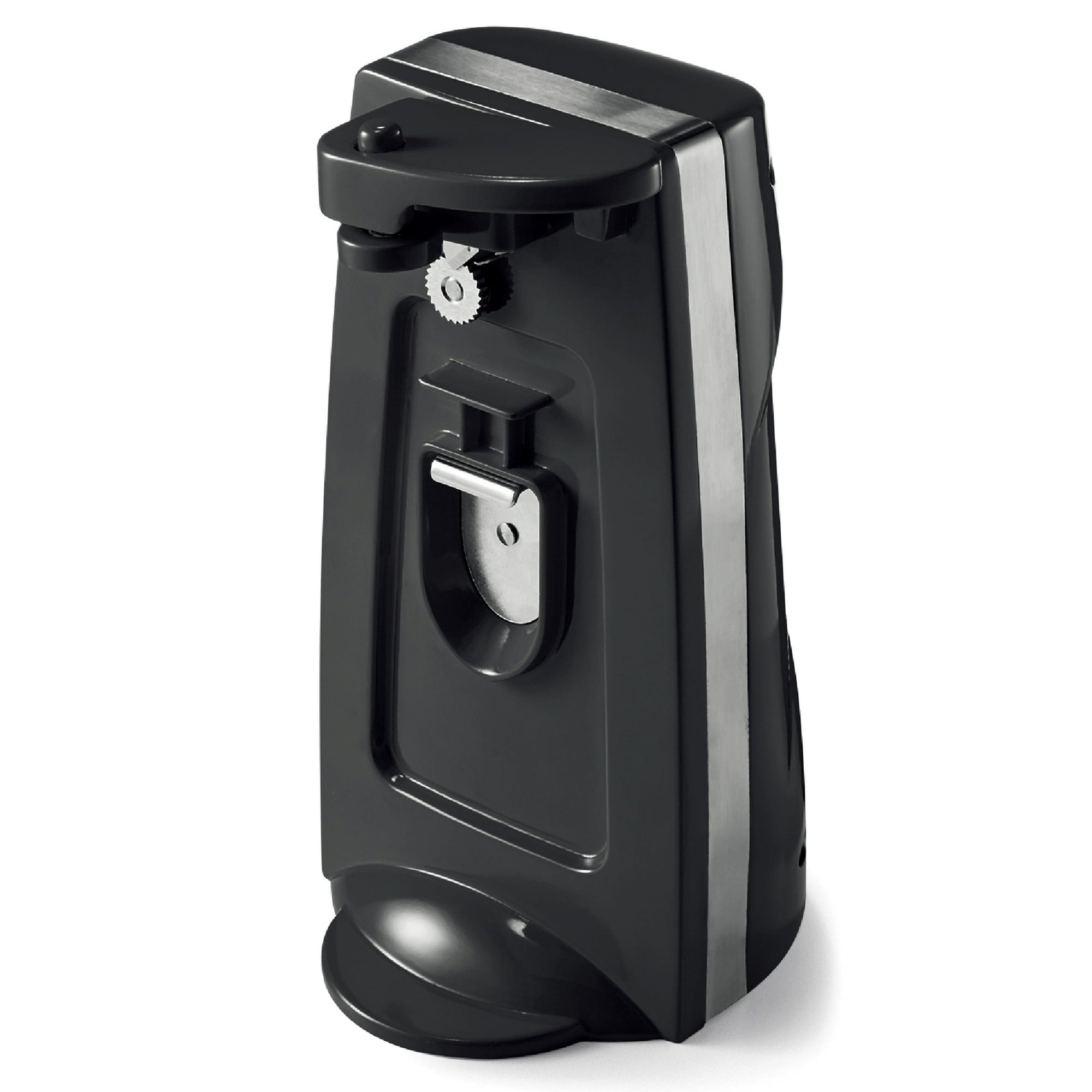Mainstays Can Opener and Knife Sharpener, Bottle Opener with Removable Cutting Lever Black