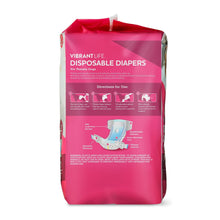 Disposable dog diapers bag with pink pouch design and female dog directions panel