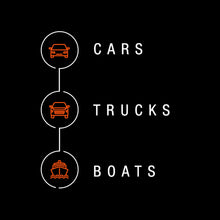 Car, trucks, and boats icon set for scratch remover use