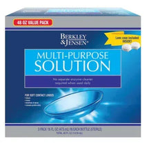 Berkley & Jensen Multi-Purpose Solution box for soft contact lenses, 3 pack