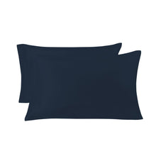 Navy microfiber pillowcase set, two matching rectangular pillowcases