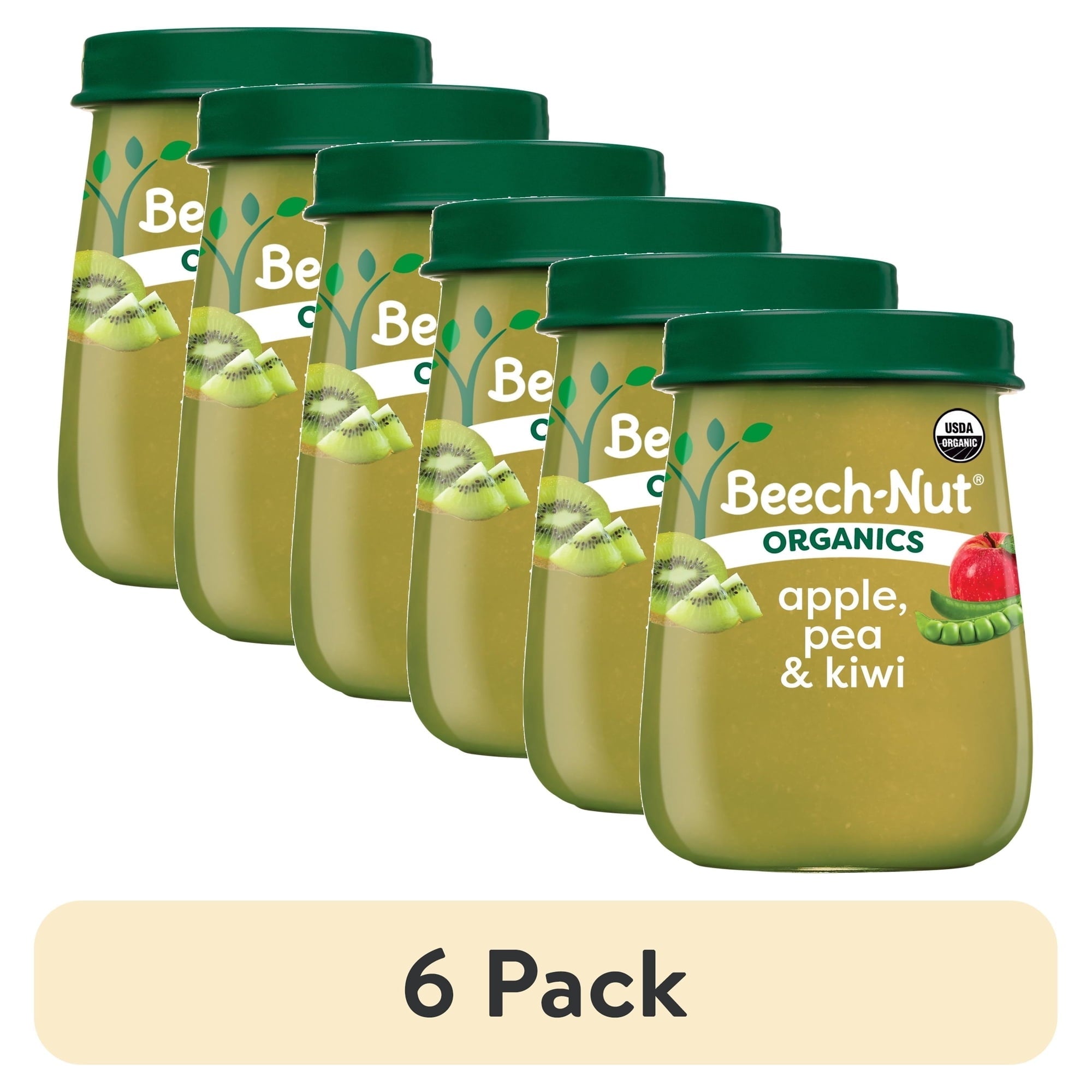 Beech-Nut Organics Stage 2 Organic Baby Food, Apple Pea & Kiwi, 4oz Jar