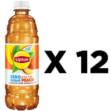 Zero sugar peach iced tea bottle, pack of 12