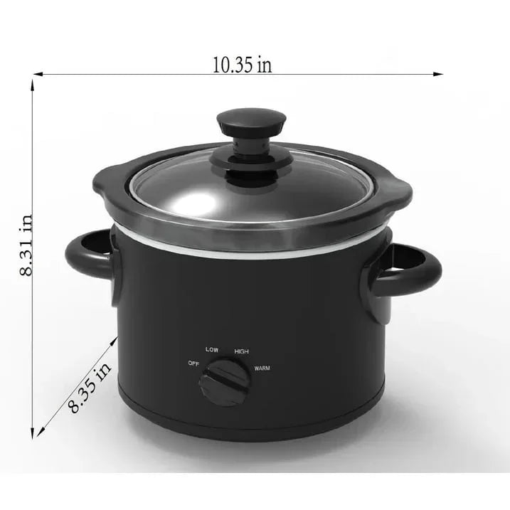 Mainstays 2 Qt Manual Slow Cooker, Matte Black - USA MEGA SHOP