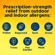 Xyzal Allergy 24HR antihistamine tablets packaging with allergen icons