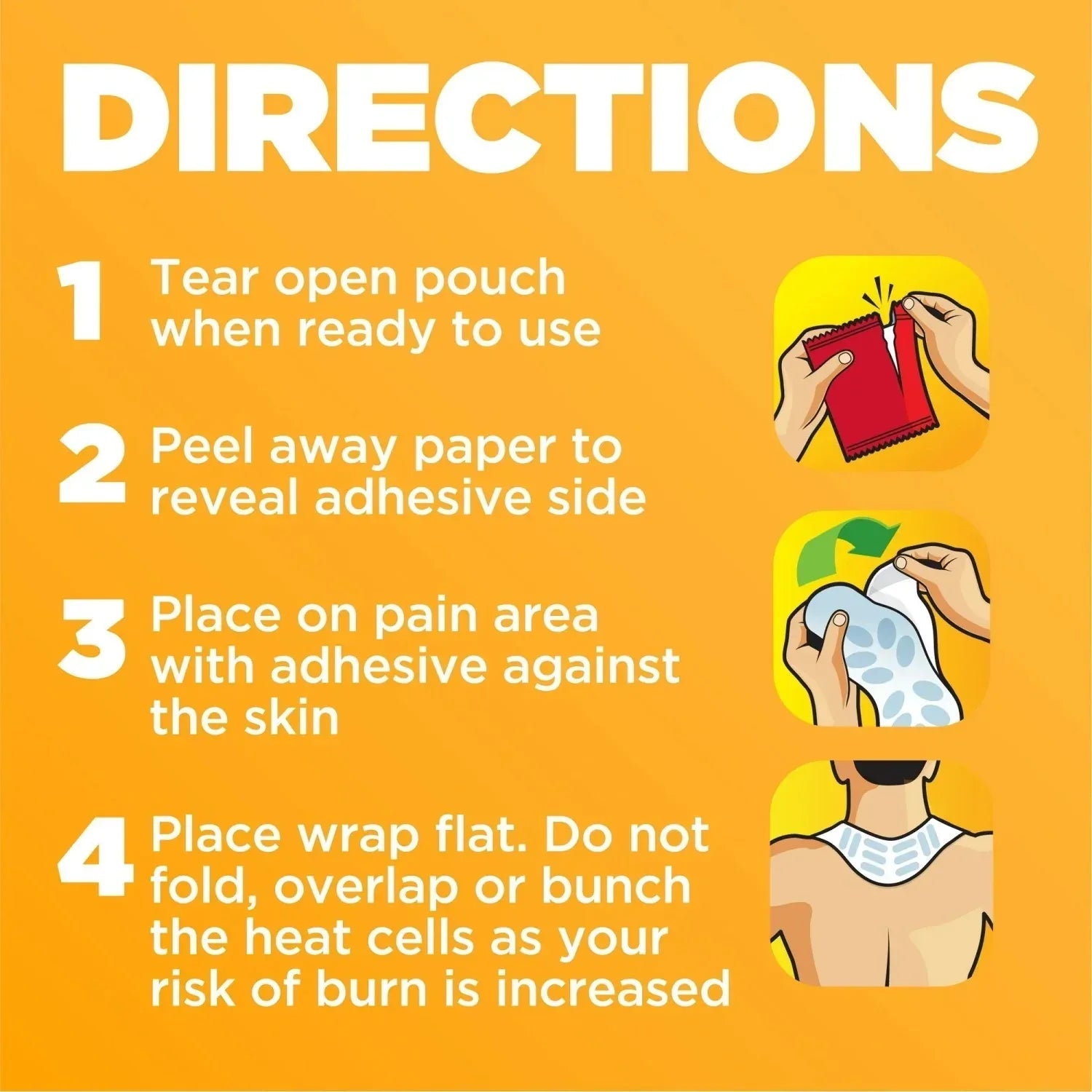 ThermaCare Shoulder, Writst, Neck, & Back Pain Relief Heat Wraps, 4 Ct