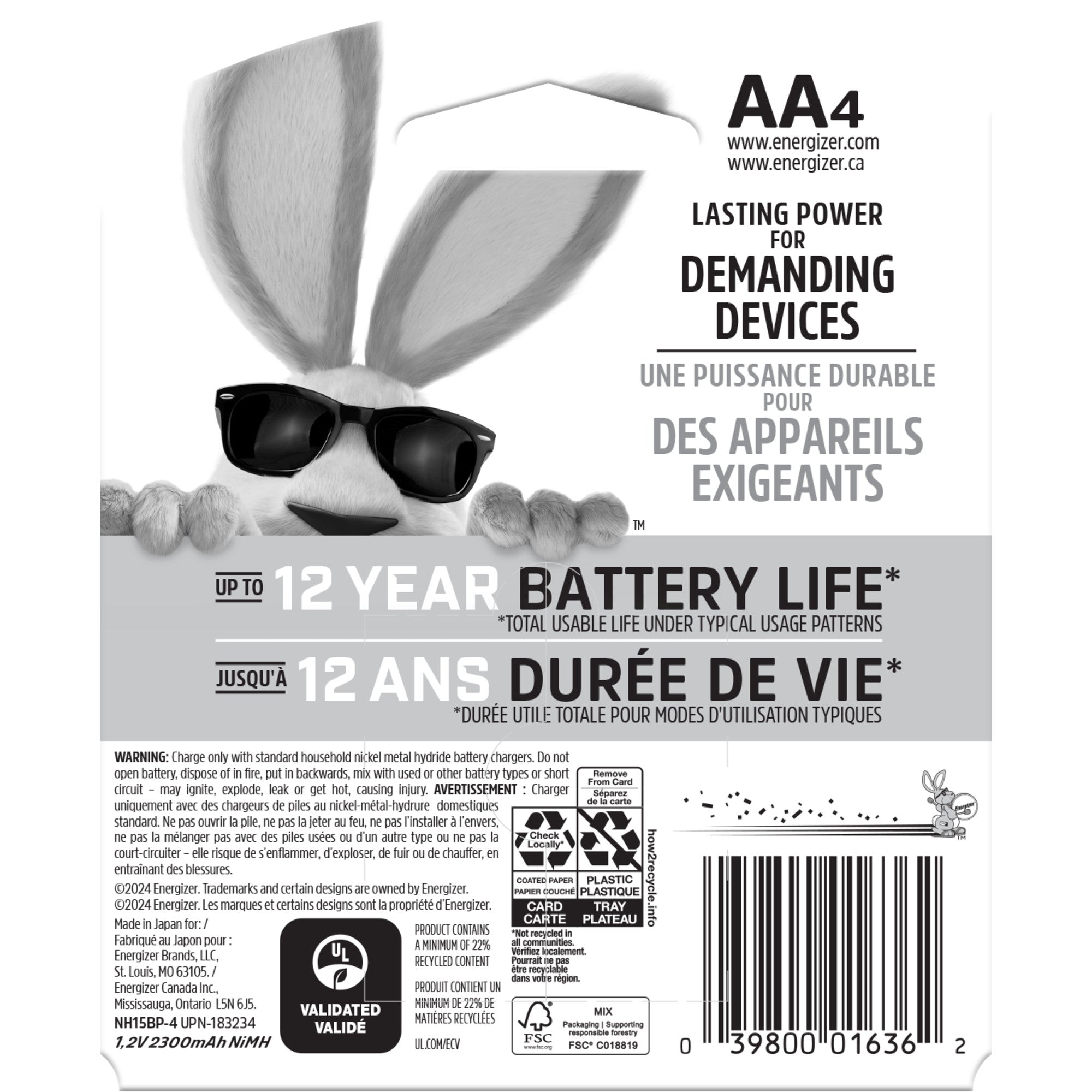 Energizer Rechargeable AA Batteries (4 Pack), Double A Batteries