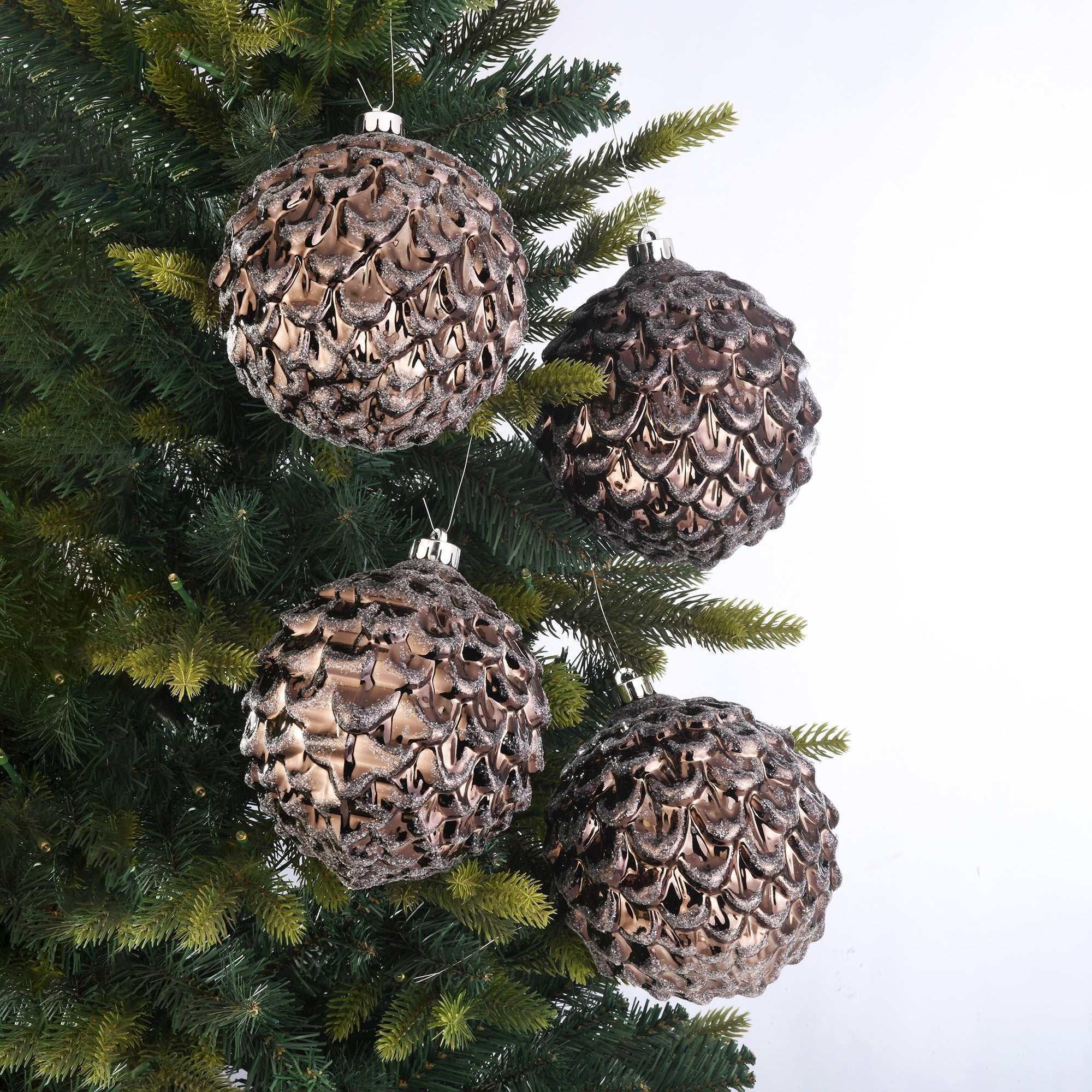 4-Count Matte Red Shatterproof Christmas Ornaments, 5.9 in, by Holiday Time