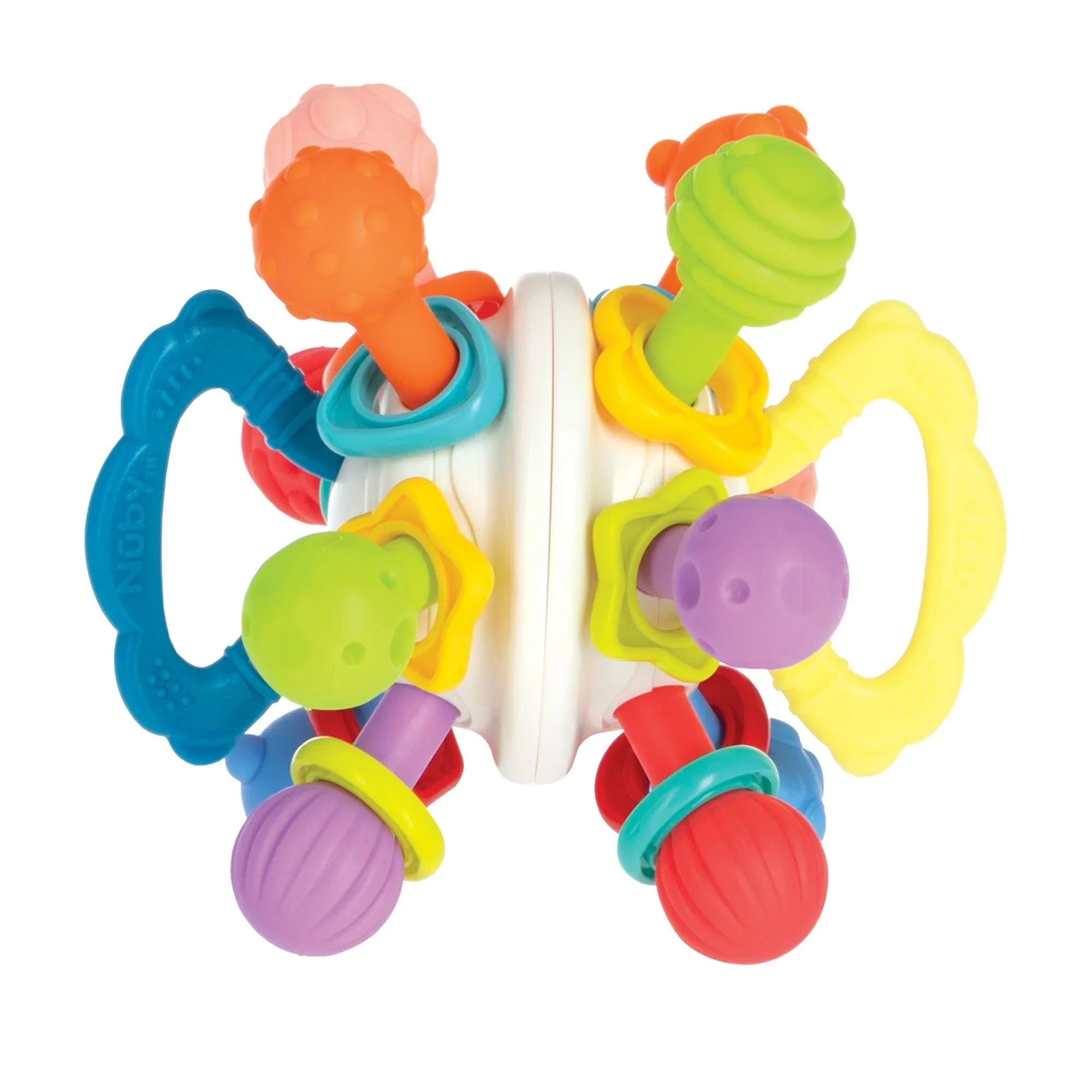 Nuby Textured Twist Ball Baby Teether Infant Toy with Colorful Rattle - USA MEGA SHOP