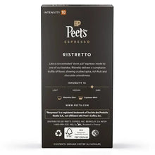Peet's Espresso Ristretto Intensity 10 coffee capsule box back