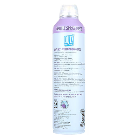 OUT! Petcare Body Mist for Dogs- Lavender 6.3oz