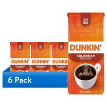 6-pack Dunkin' Colombian medium roast ground coffee bags