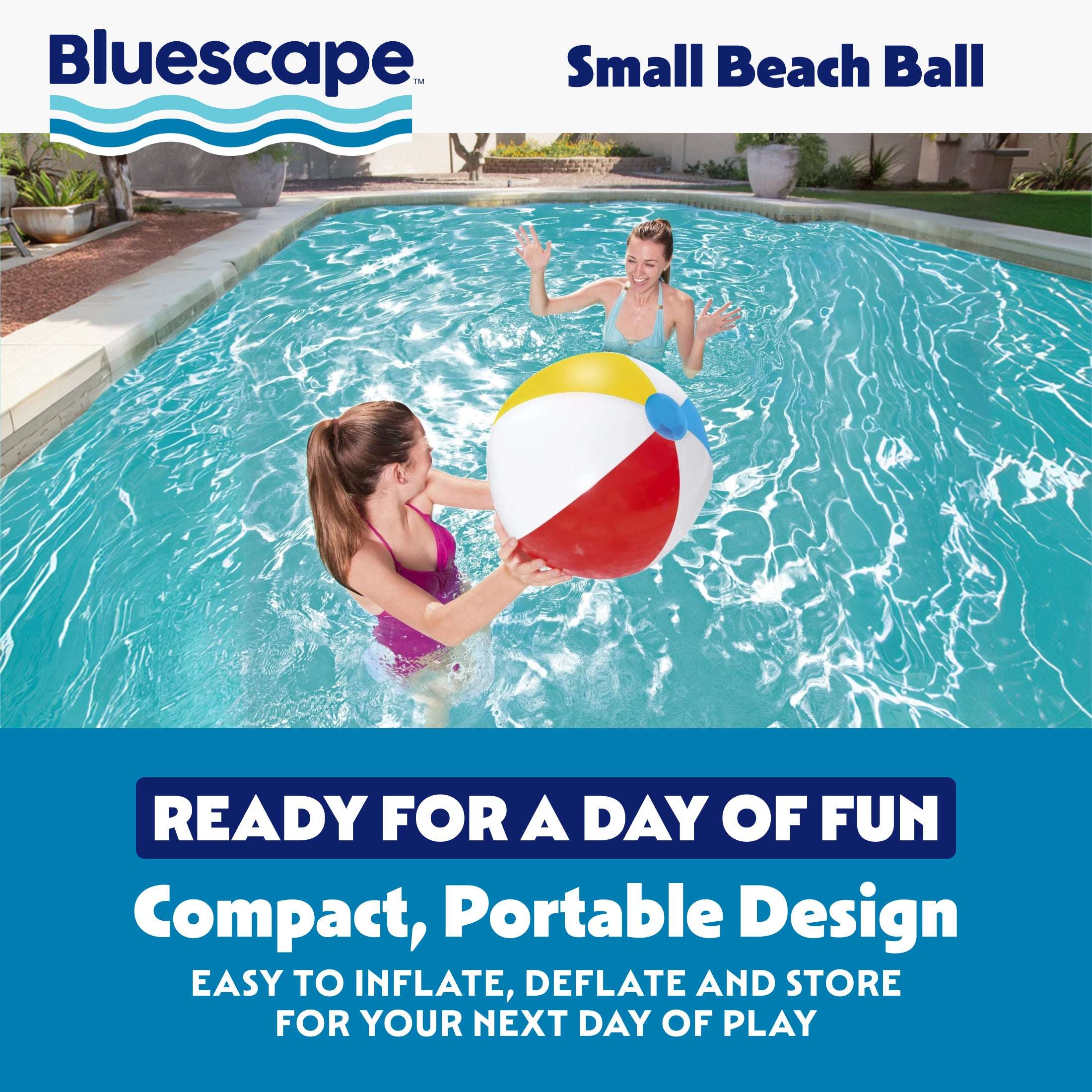 Bluescape Multi-Color Inflatable Pool and Beach Ball 13", Child Unisex, Ages 2+