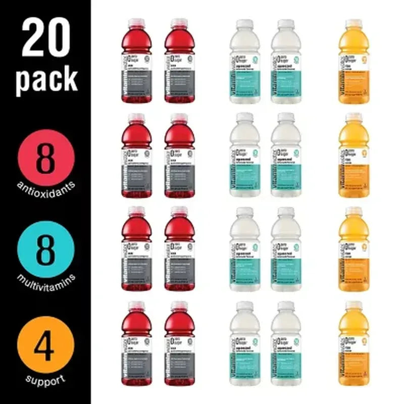 Glaceau Vitaminwater Zero Variety Pack Nutrient Enhanced Water (20 Fl. Oz., 20 Pk.)