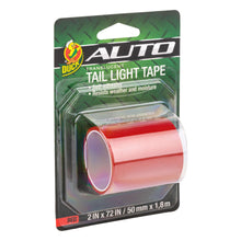 Red translucent tail light tape roll shown in Duck-branded blister package