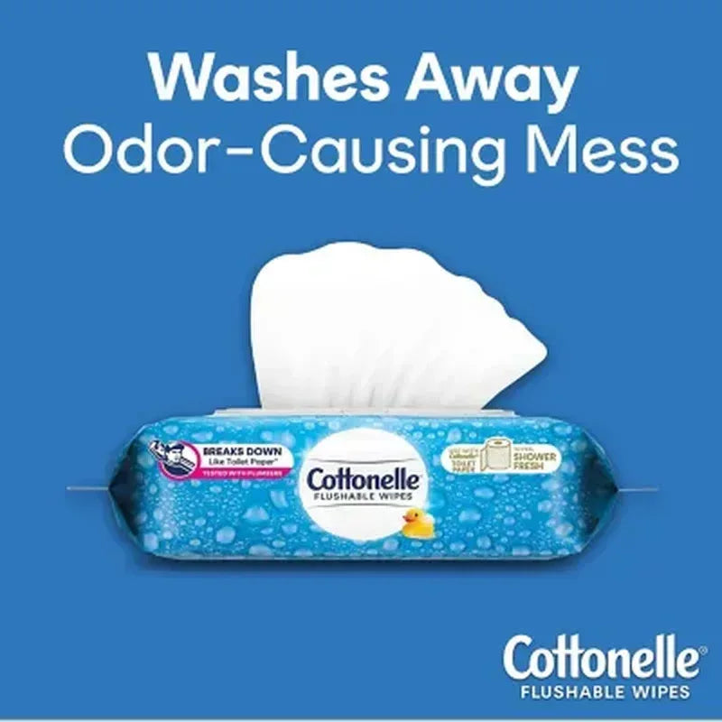 Cottonelle Flushable Wet Wipes, 12 Flip-Top Packs (42 Wipes/Pk., 12 Pk.)