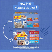 Wet cat food variety pack display showing new look and 40 cans
